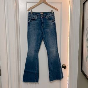 Mother boot cut jeans.  Frayed bottom